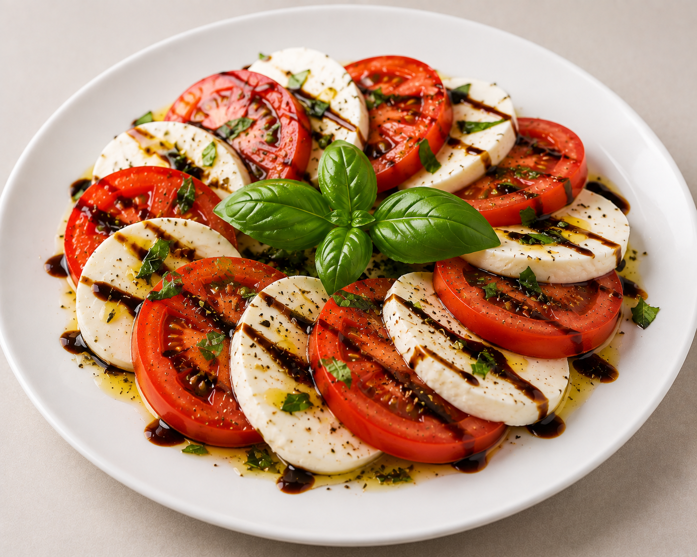 Salade tomate mozzarella et vinaigrette balsamique
