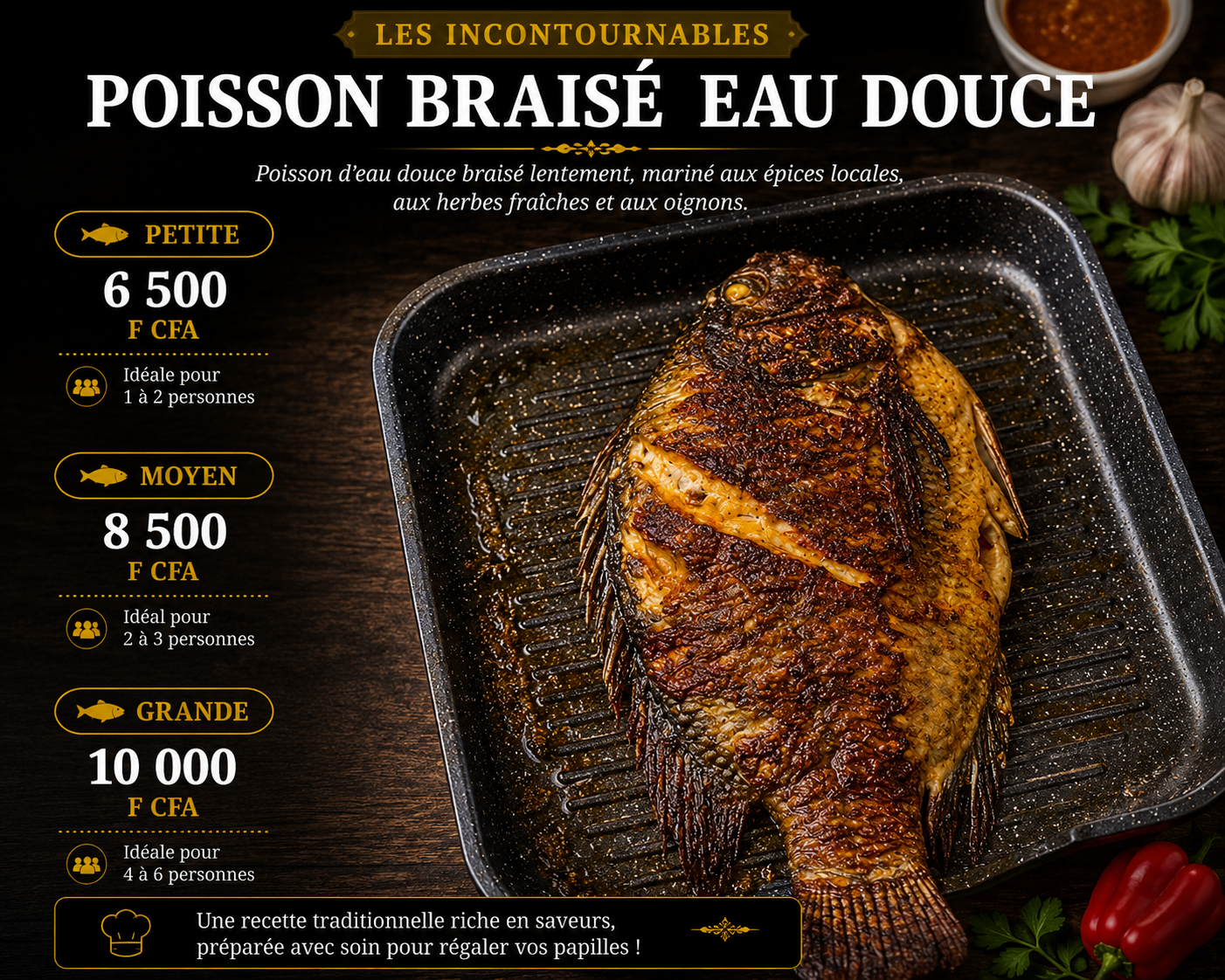 Poisson braisé eau douce (Petite)